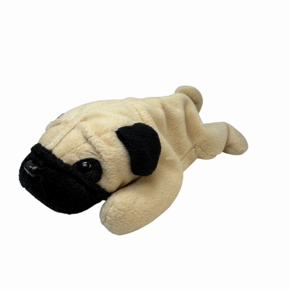 Vintage Ty Beanie Babies Pugsly The Pug Dog 1996‎ Plush Toy Beanie Baby